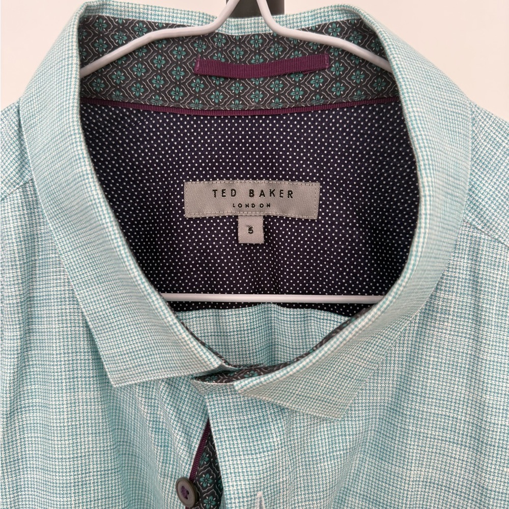 Ted Baker Mint Green Micro-Check Dress Shirt